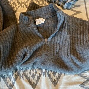 Hackett Men's Gray Zip-Up Sweater